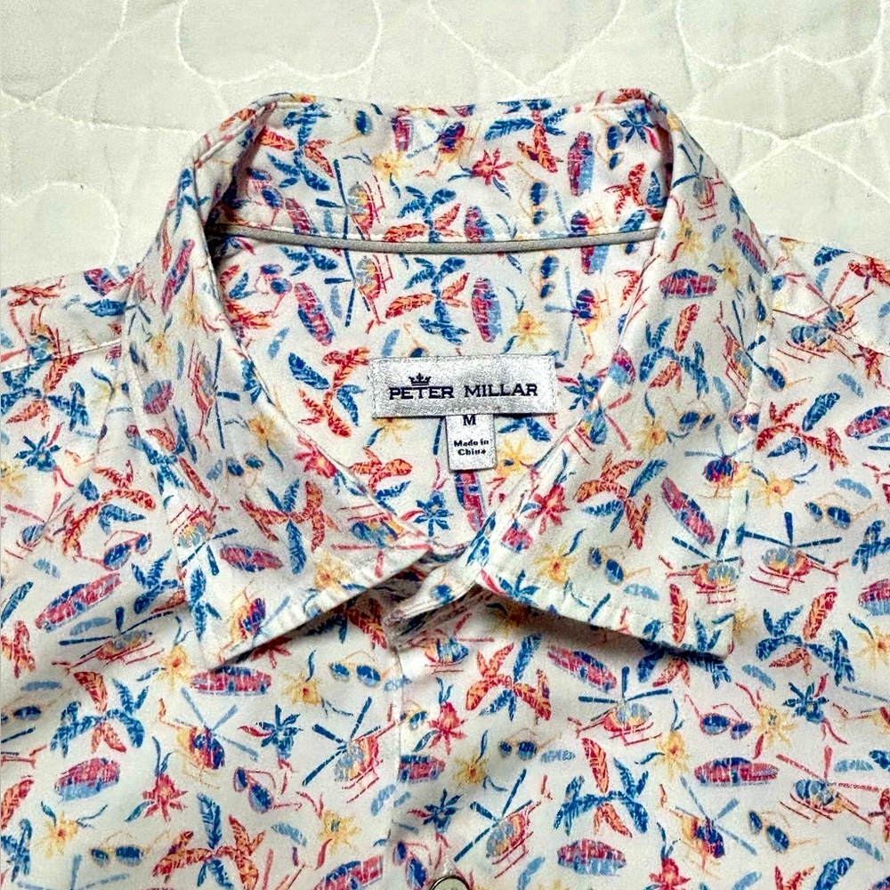 Peter Millar Colorful Vacation Pattern Shirt AZ Country Club